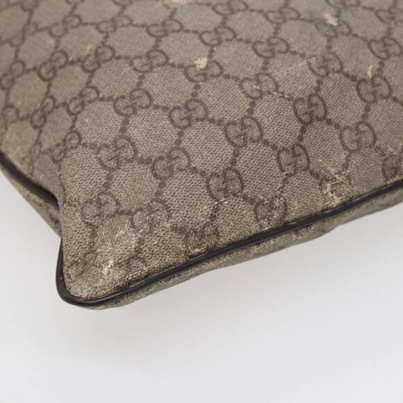 GUCCI GG Supreme Shoulder Bag Pvc Leather Beige Silver - Picture 12 of 16